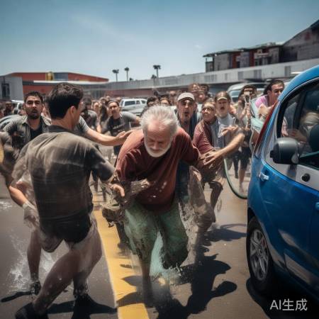 洗车排队冲突升级，老人被打骨折引关注