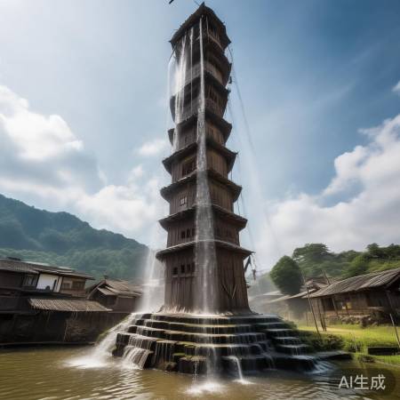 村民独创瀑布楼：5楼水流直下，惊呆众人！